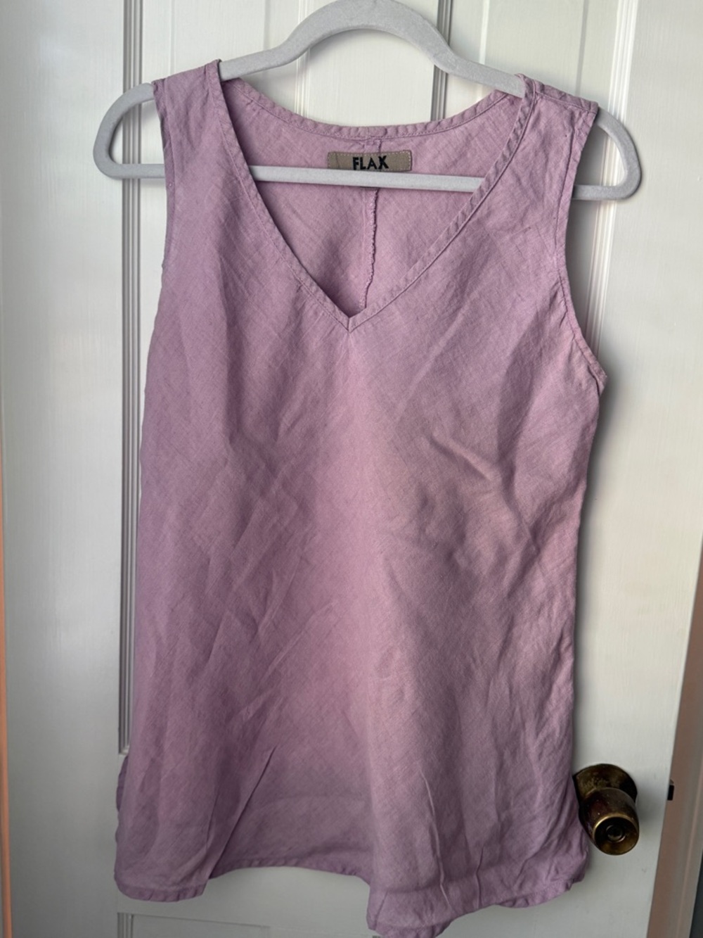 Flax Lilac Linen Sleeveless Tunic | Small